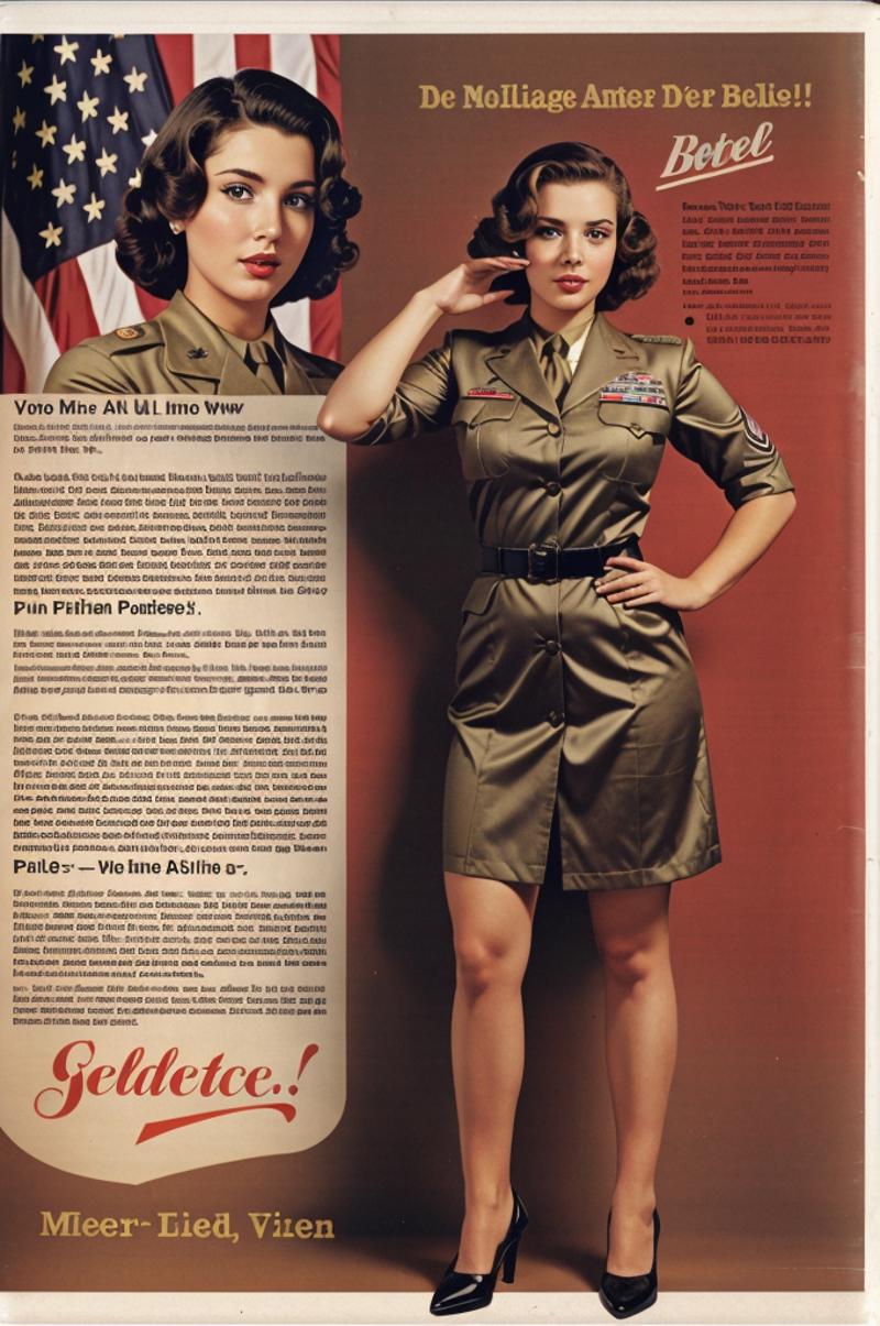 1694221110282-2610752897-1940s,young amercian woman,judging,army uniform,military advertisment,text explaining advertisement,brown background,(beateuhsek.png